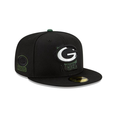 Sapca New Era Green Bay Packers NFL State Logo Reflect 59FIFTY Fitted - Negrii